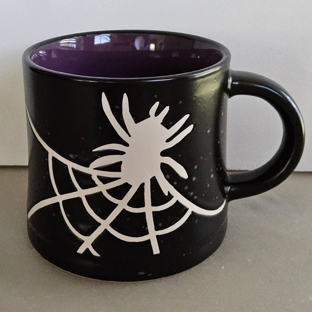 Global Design Connections Halloween Spider Mug Black‎ Purple Coffee Cup